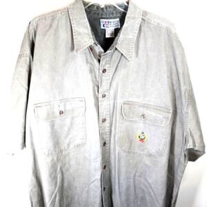 North Atlantic Trading Shirt Size 2XL Olive Green Fishing Button Front